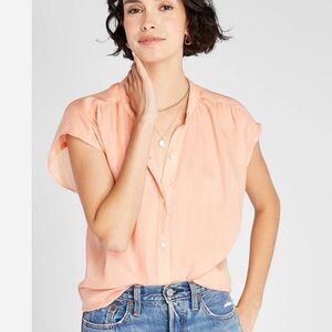 Club Monaco Ramie Button Front Sleeveless Blouse Top